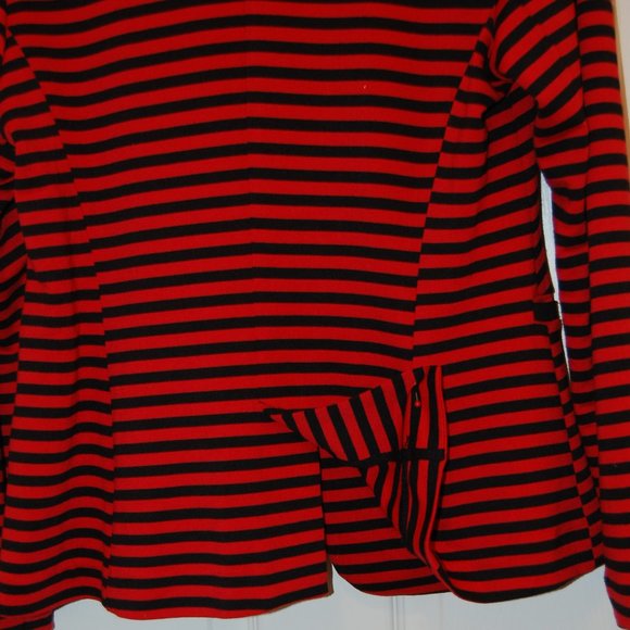 OLIVIA MOON  Women's Red/Blacked Striped one Button Jacket Size Med. - Picture 6 of 11